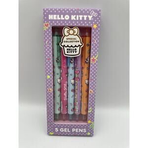2024 Sanrio Hello Kitty 5 Gel Pens HK Starshine Purple Box Set Colored Ink
